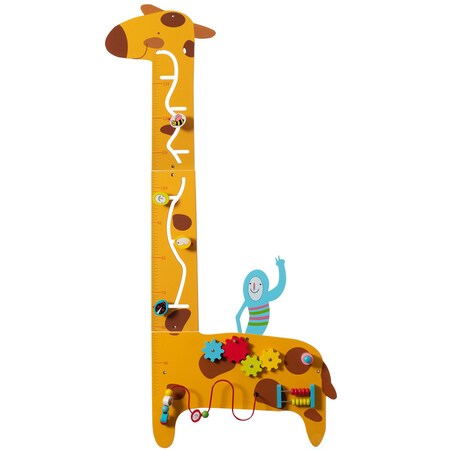 Shpilmaster Wooden Giraffe Sensory Wall Game, Growth Chart for Playroom, Nursery, Preschool, and Doctors' Office QI004592